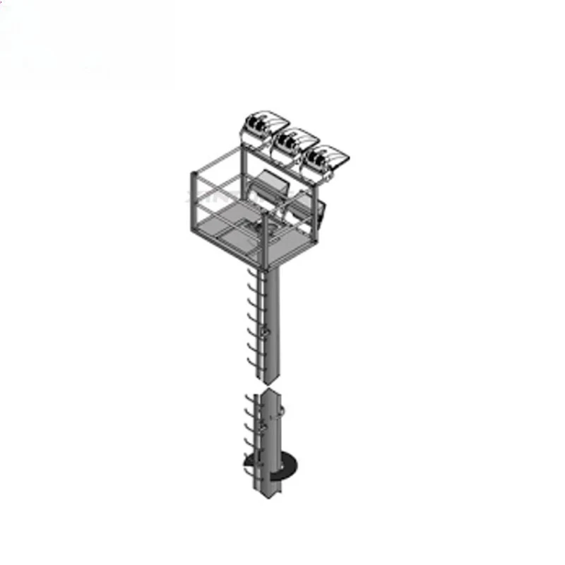 Lichtgewicht led-schijnwerperpaal met hoge mast en motor, hoge mastpaal
