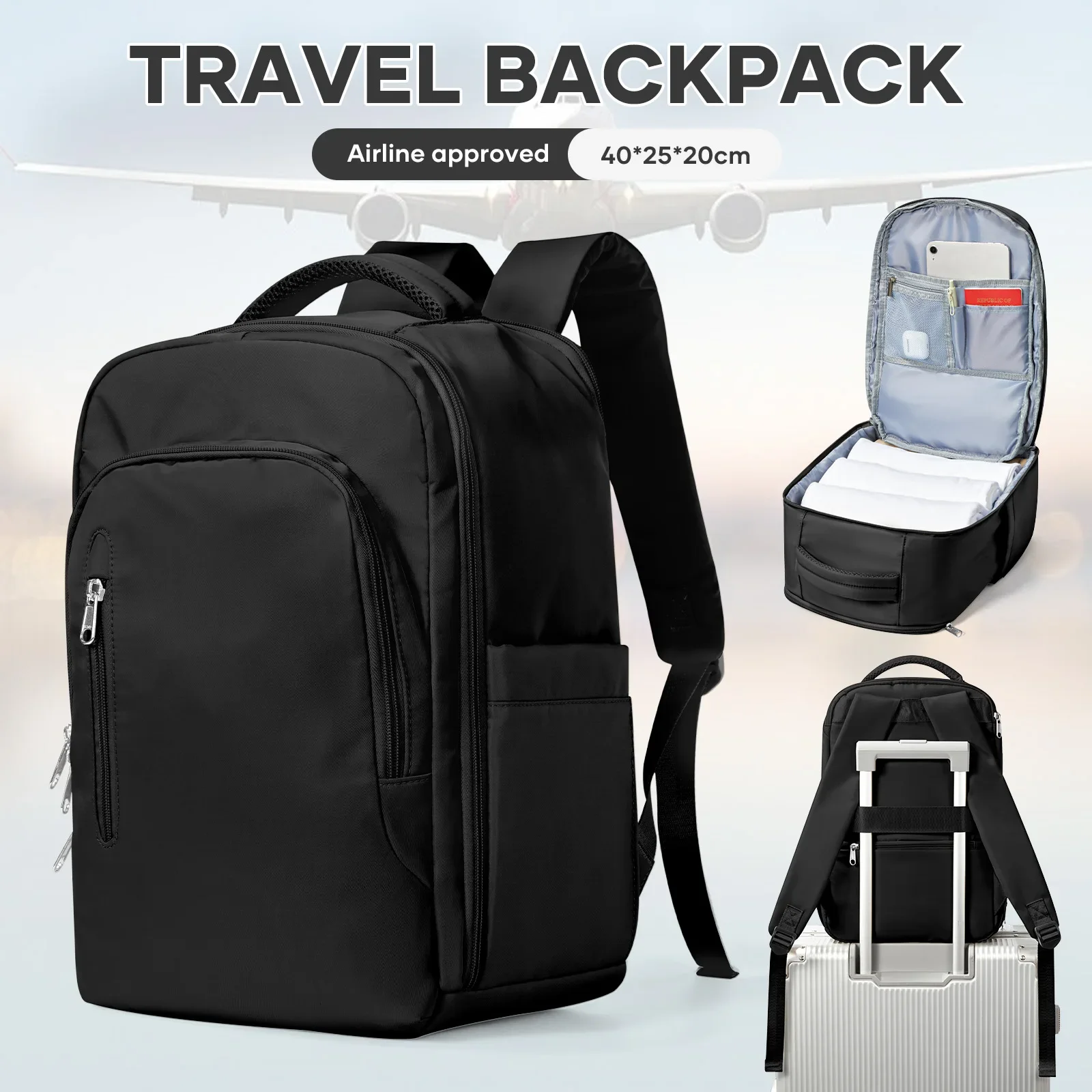 Mochila de viaje para hombres y mujeres, bolsa de cabina Ryanair, 40x20x25, equipaje colgante, mochila impermeable para ordenador portátil, mochila grande para exteriores Capybara