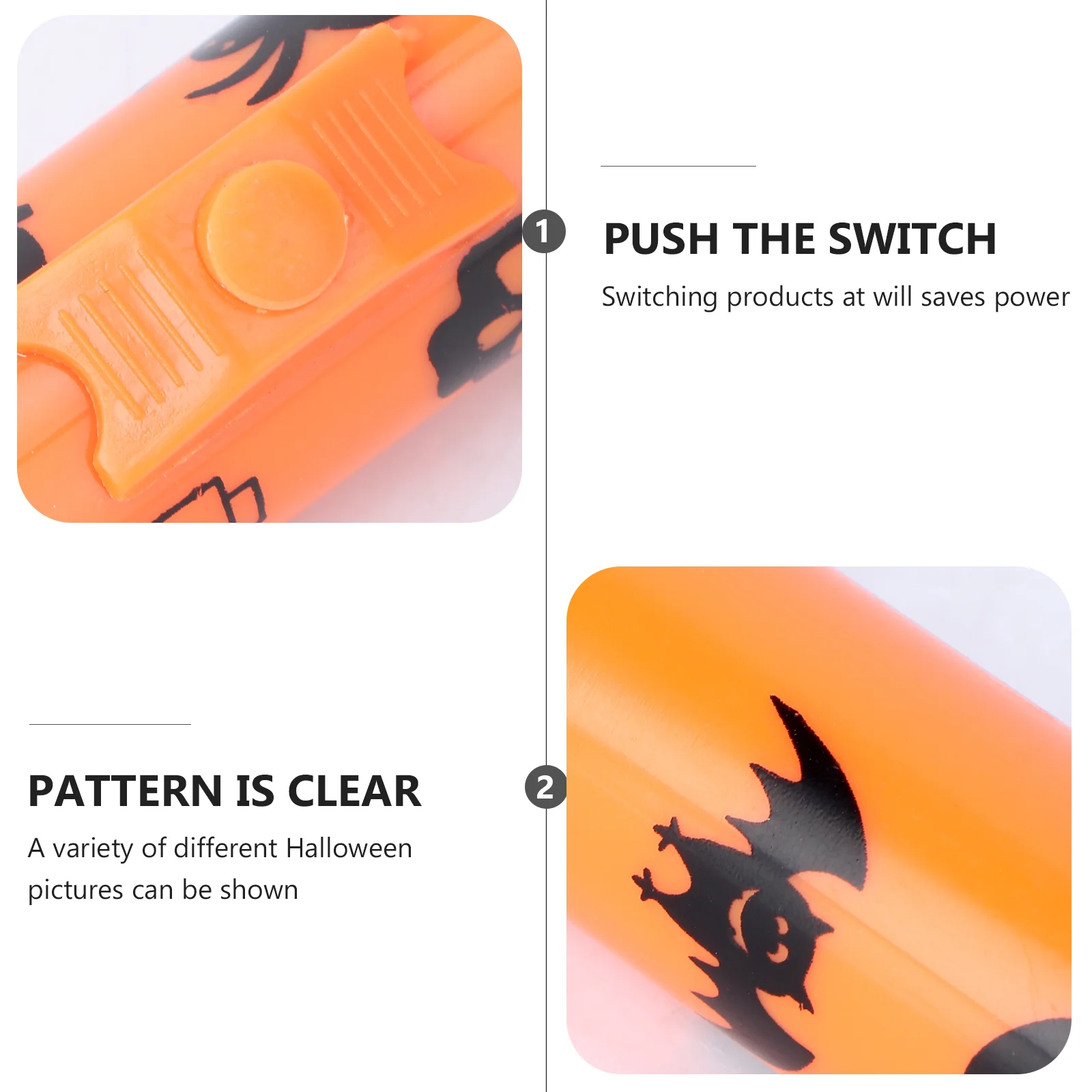 2 Sets Flashlight Pumpkin Ghost Pattern Halloween Projector Lamp Props Haunted House