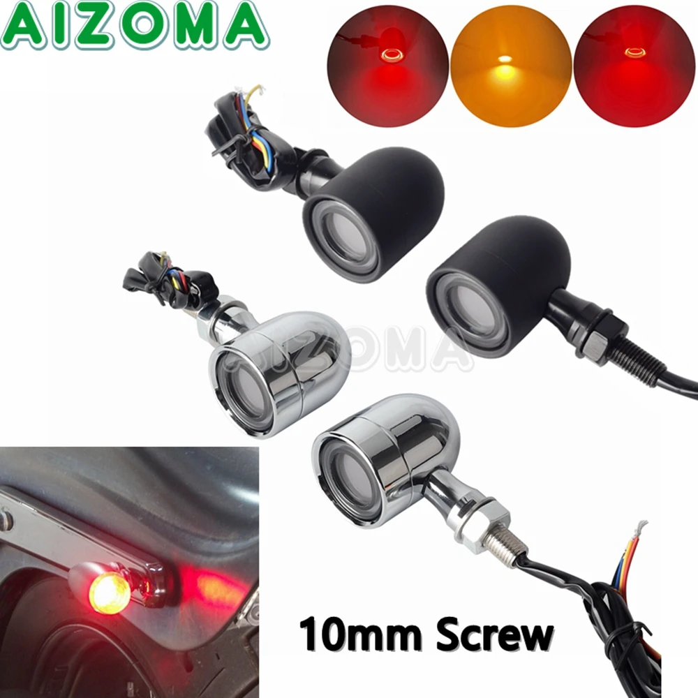 

Univeral 10mm Motorcycle Tail LED Indicator Turn Signals Lamp Cafe Racer Motorbikes Rear Brake Stop Running Blinker Tail Lights