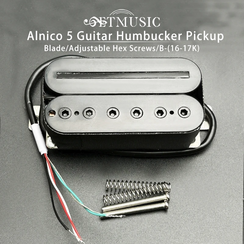 Alnico V Electric Guitar Humbucker Blade/Hex Screw Adjusting Dual Coil Guitar Pickup with 4-Conduct Cable Coil Splitting 16-17K