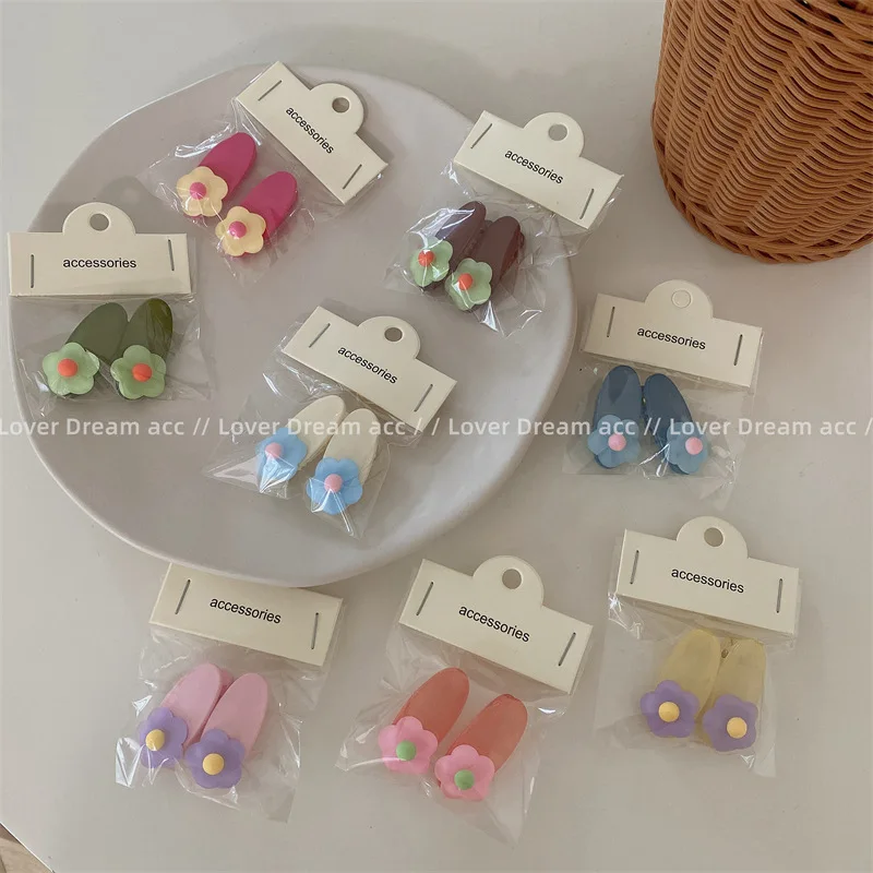 

Sweet Cute New Hair Clips Set Flower Barrettes Small Geometric Floral Side Pin Ins Korean Women Girls Hair Accessories Headwear