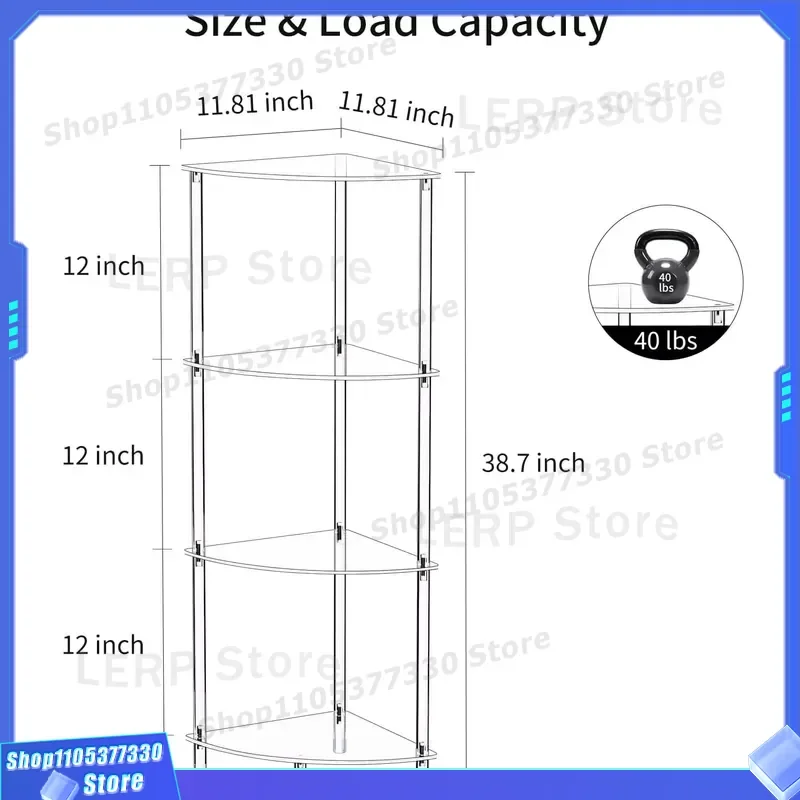 Transparent Acrylic Triangle Storage Rack Multi Layer Corner Shelf for Living Room Decor Removable Space Saving Organizer