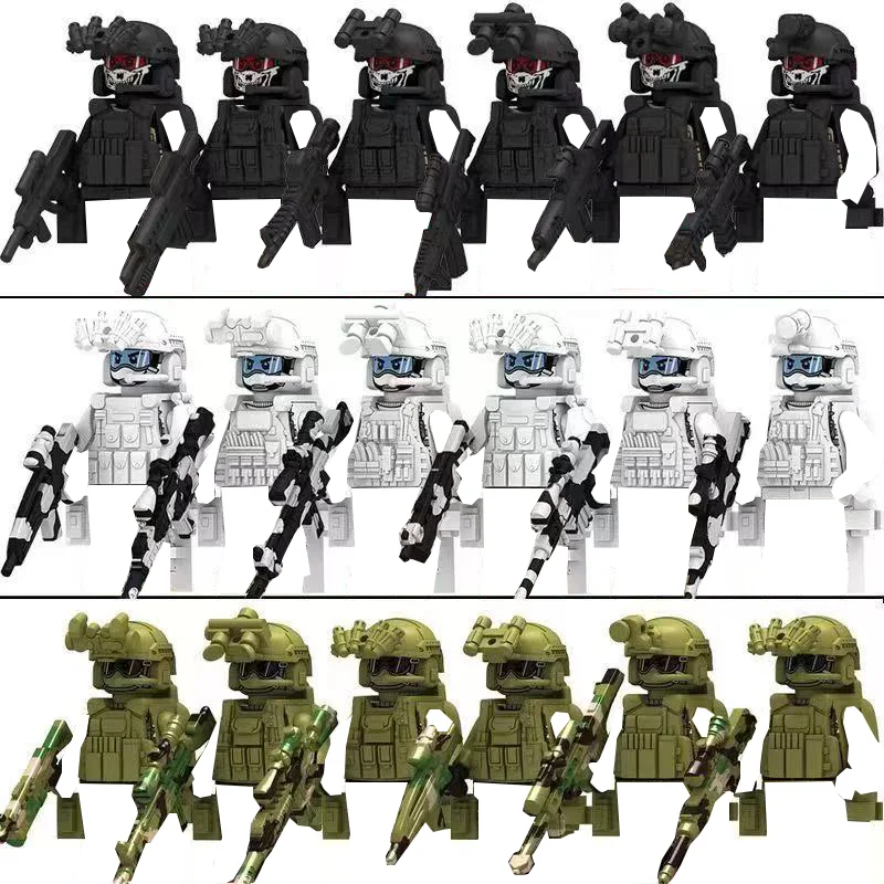Ensembles de blocs de construction des forces spéciales militaires, SWAT, commandos fantômes, soldats de la police, figurines d'action de l'armée, briques, jouets