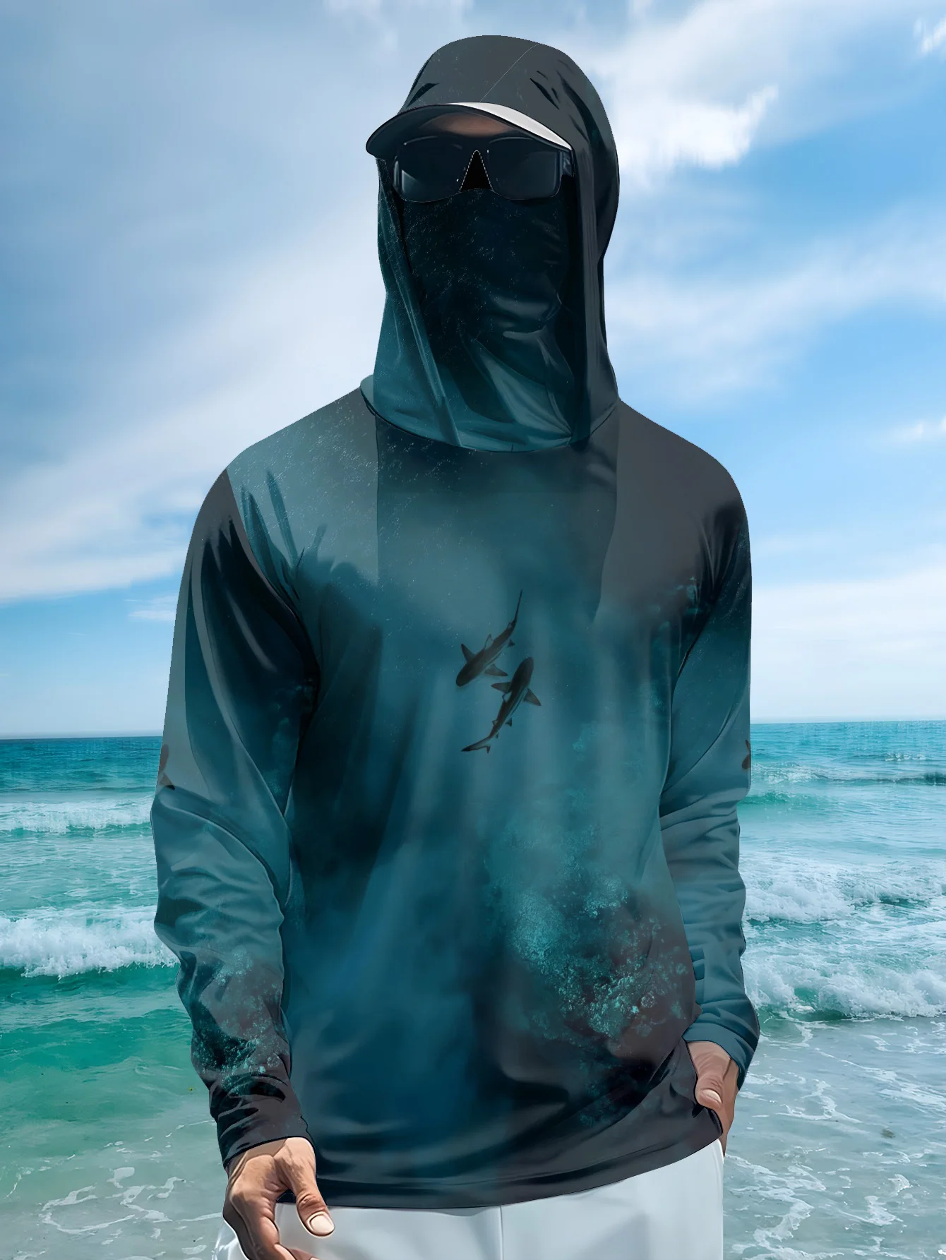 2026 Summer New Style Men's Long-Sleeved Shirt with 3D Small Fish Pattern Print for Sporty and Casual Wear Comfortable and Soft - view 2
