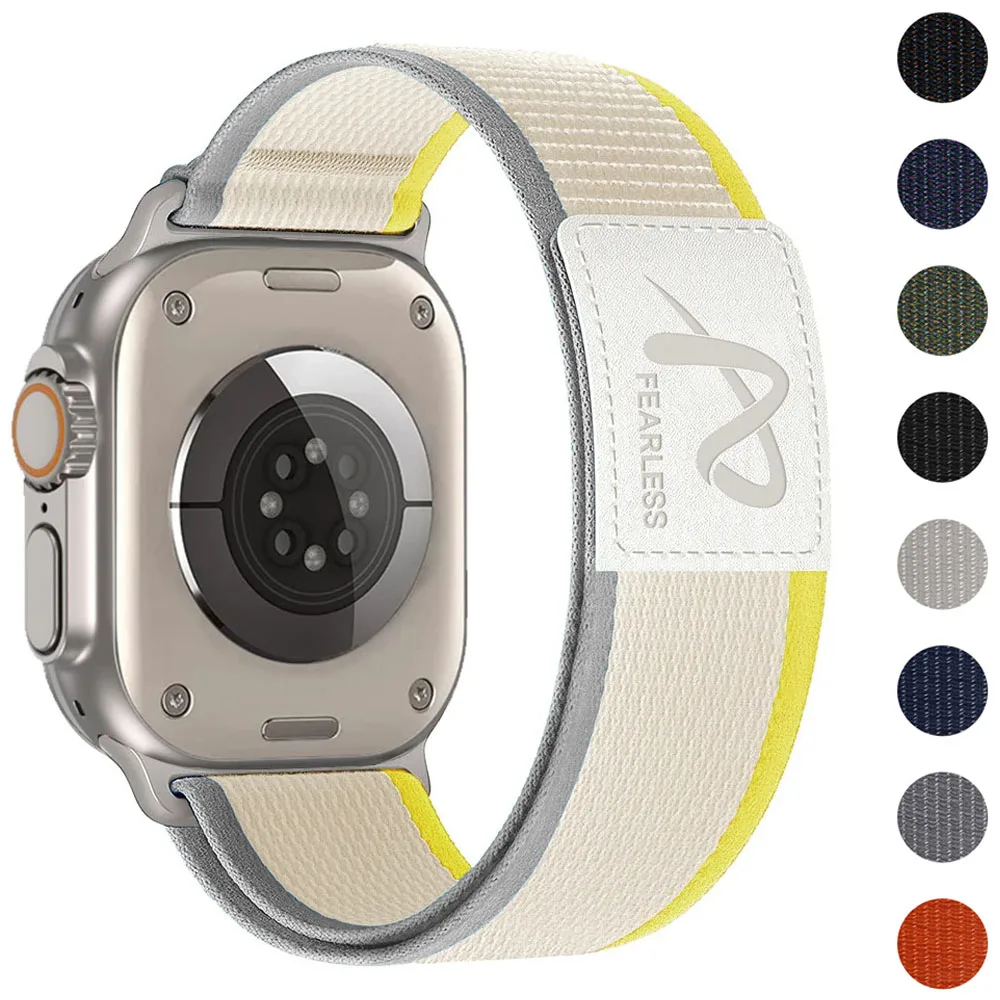 

Trail+Leather Strap For Apple Watch Ultra 3/2/1 49mm 11 10 46mm 42mm Band Nylon Bracelet iWatch 9 8 7 6 5 4 SE 45mm 44mm 41/40mm