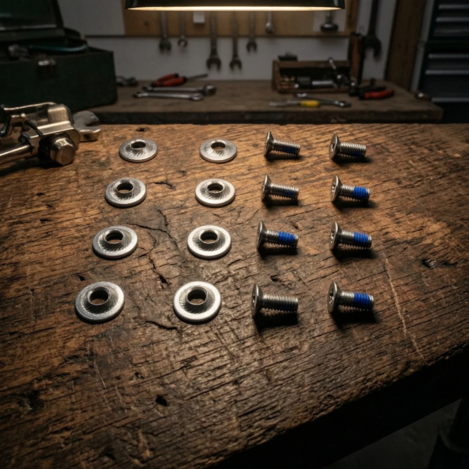 8 Pieces Screw and Washer Set Stainless Steel Snowboard Binding Mounting Hardware Snowboard Binding Screws with Washers