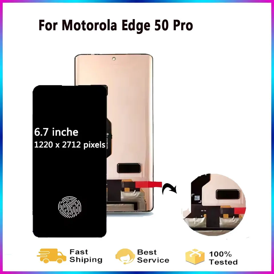 6.7'' P-OLED With Fingerprint For Motorola Moto Edge 50 Pro 50Pro LCD XT2403 Display Touch Screen Digitizer Assembly