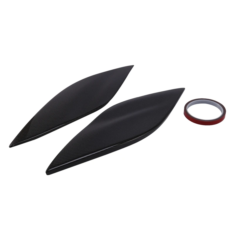 Car Headlight Eyebrows Eyelids Carbon Fiber Stickers Trim Cover Headlight Lid For FIAT BRAVO 2007+