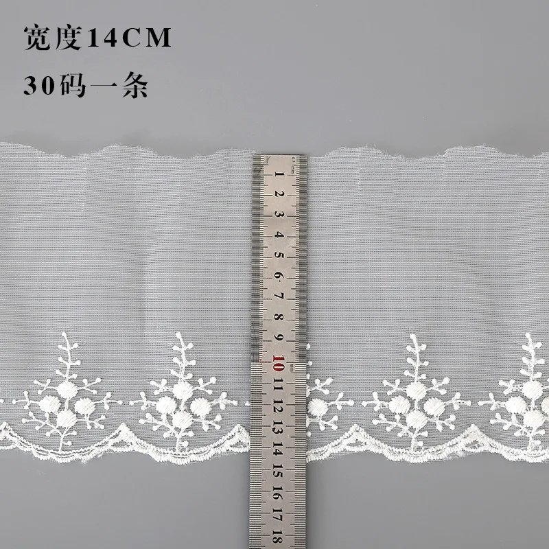 3 Yards White mesh lace fabric rose gypsophila lace embroidery lace clothing accessories wedding decoration accessories