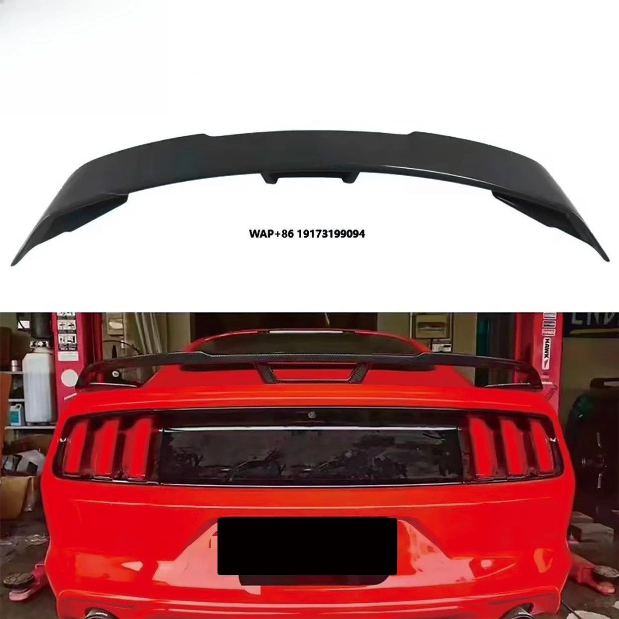 GT350 Style Carbon Fiber Rear Trunk Spoiler for Mustang GT Front Rear Bumper Tail Wing Body Kit Auto Car Parts Accessories