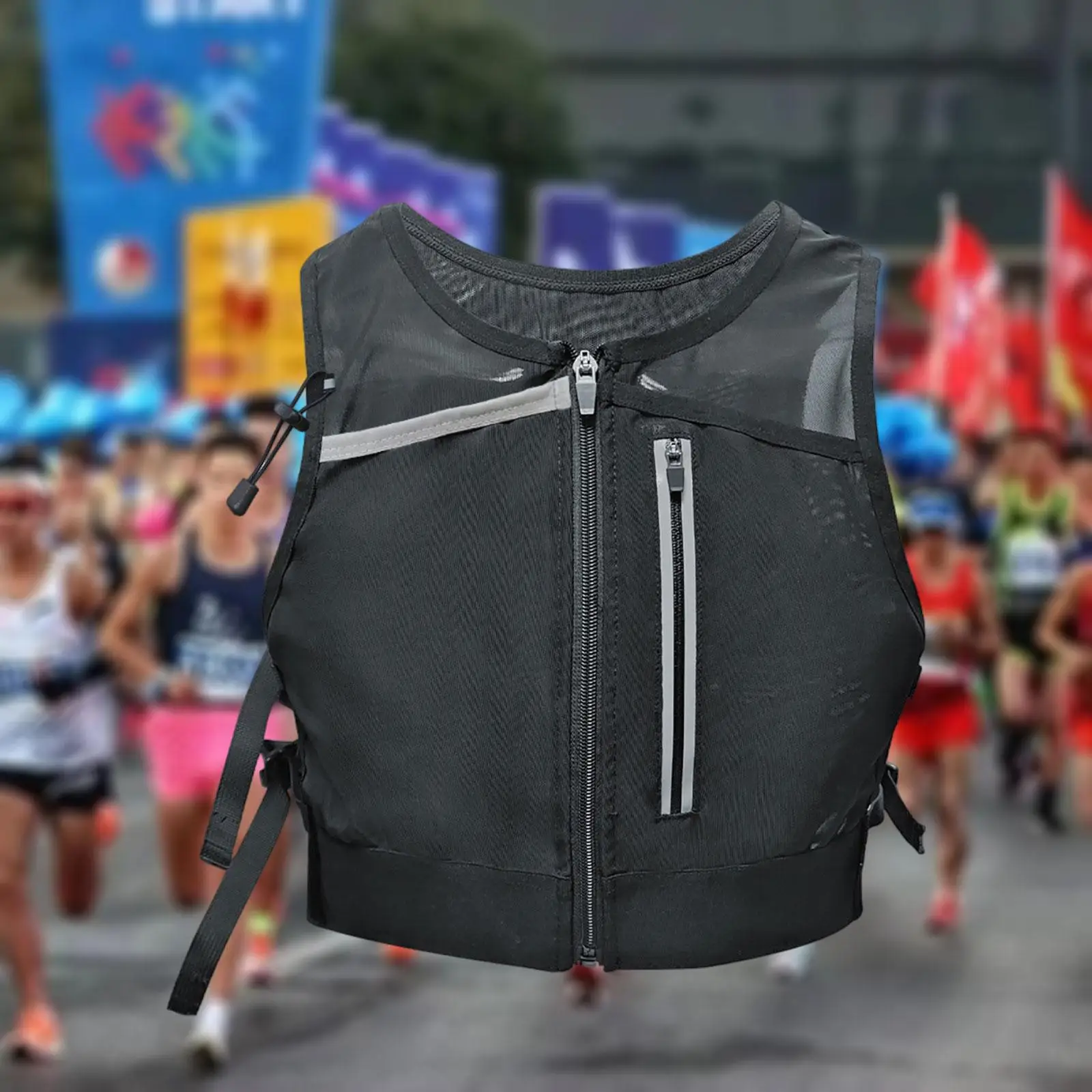 

Running Vest Bag Chest Pack High Visibility Night Running Gear with Mesh Bag for