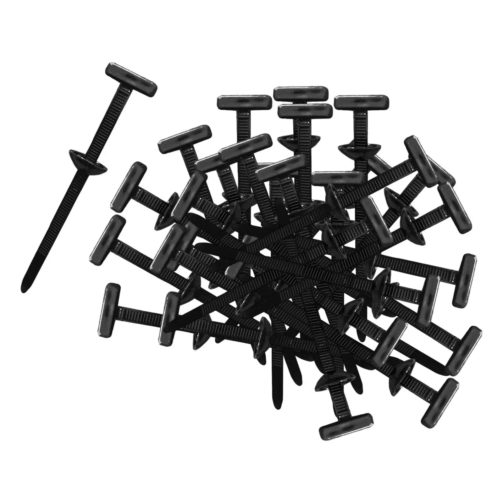 Black Nylon Cable Tie Push Mount - alternate angle