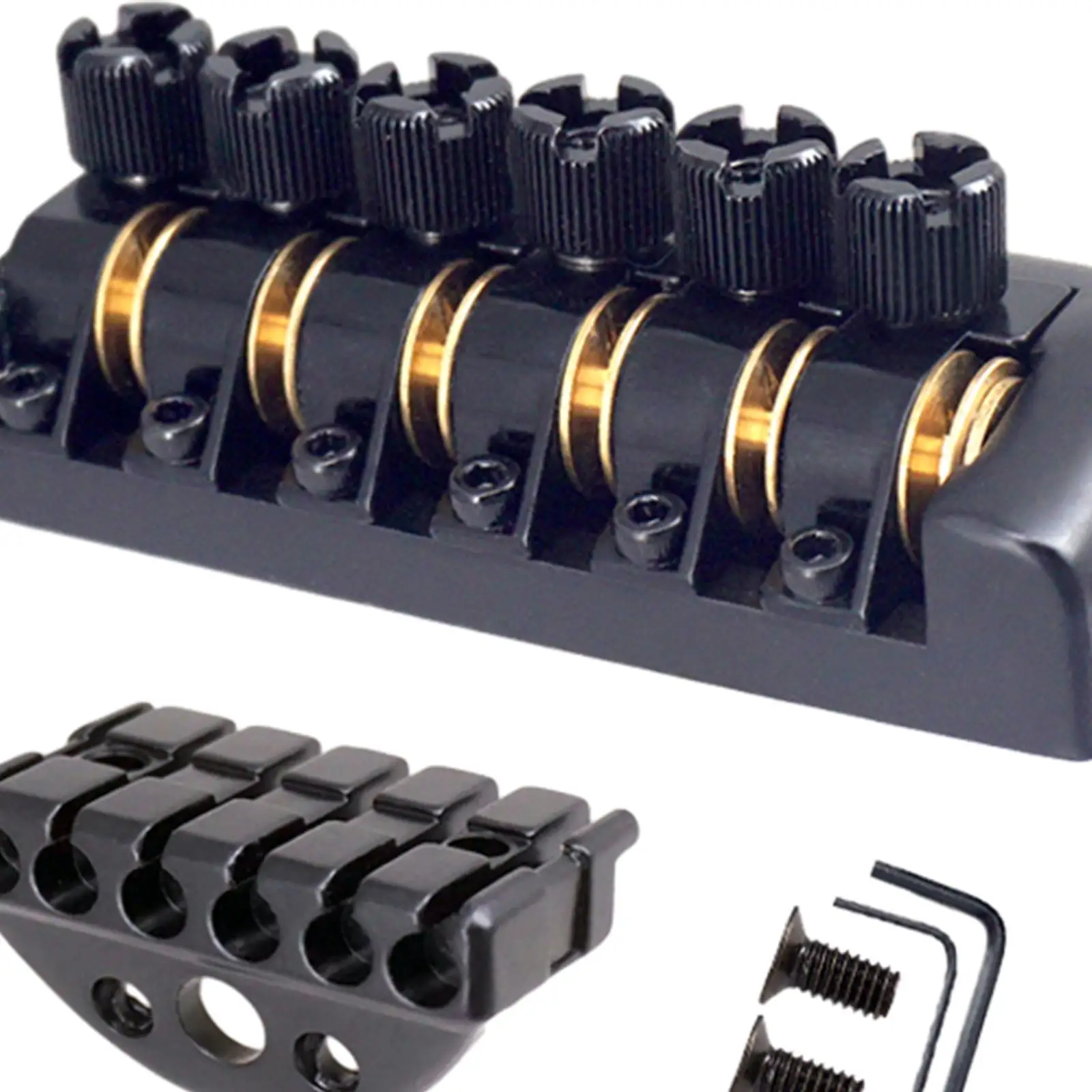 Description Picture 6 of itemGuitar Bridge Tailpiece Fixed 6 String Headless Guitar Bridge for Headless Electric Guitar Part Replaces Music Instrument DIY