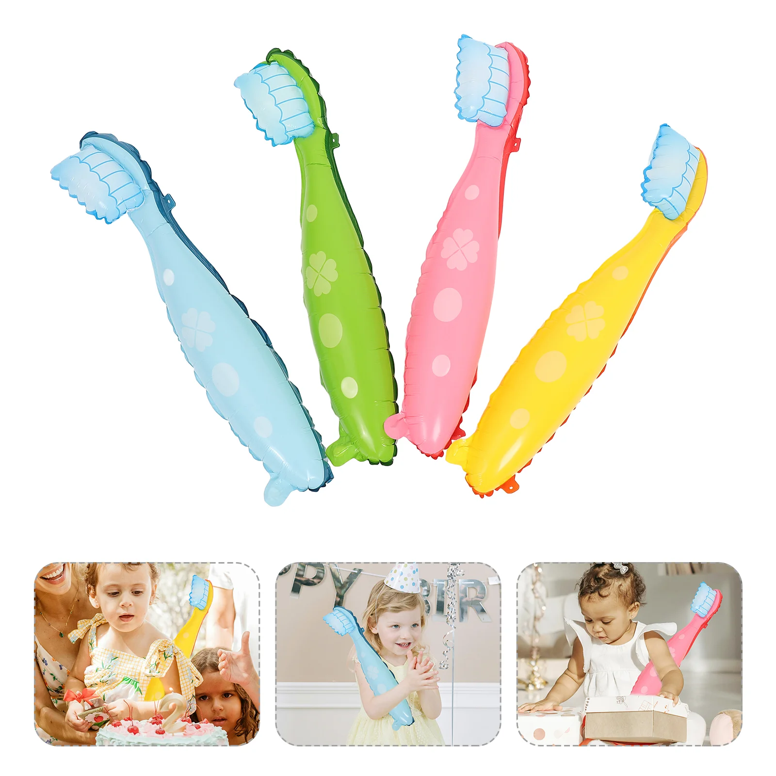 

4 Pcs Toothbrush Balloon Decoration Large Giant Decorations Big Party Prop Balloons Supplies