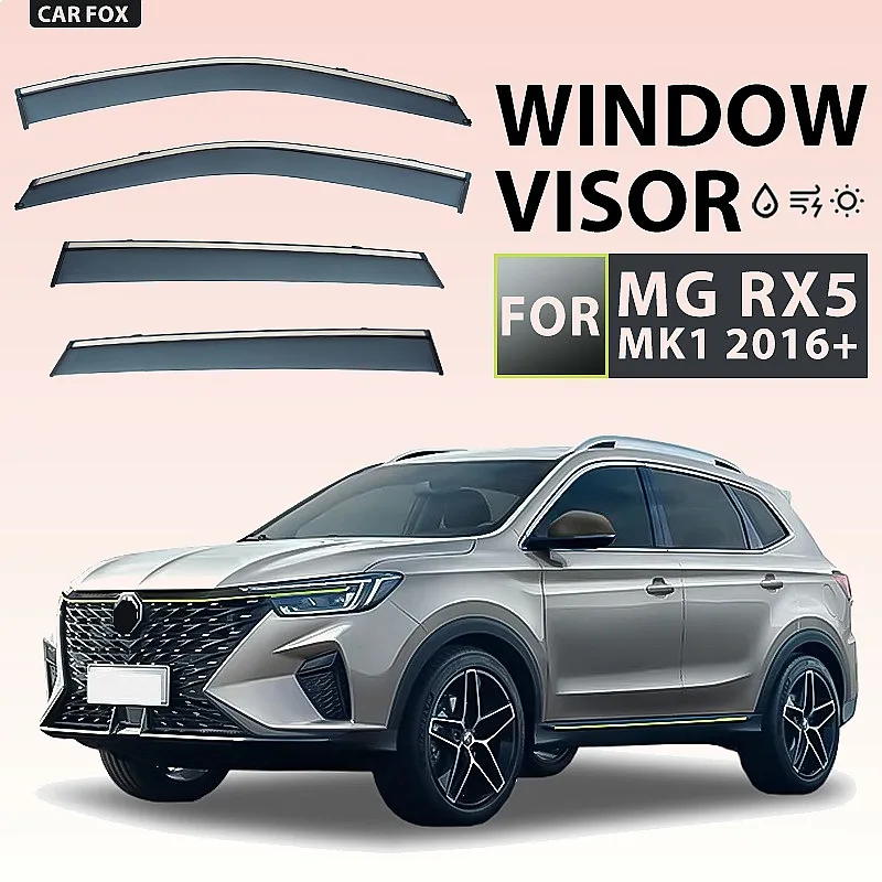 

4Pcs Car Window Visor for MG RX5 2016+ Rain Sun Shade Awning Windshield Side Deflector Auto Accessories