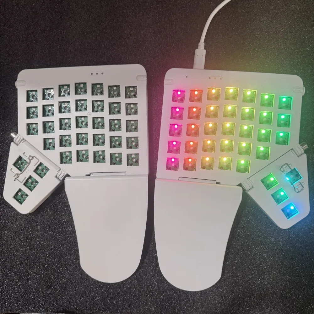 

Комплект разделенной клавиатуры Moonlander Ergodox, 76 клавиш, механическая клавиатура RGB с горячей заменой, QMK Keymap VIA, проводная однорежимная клавиатура