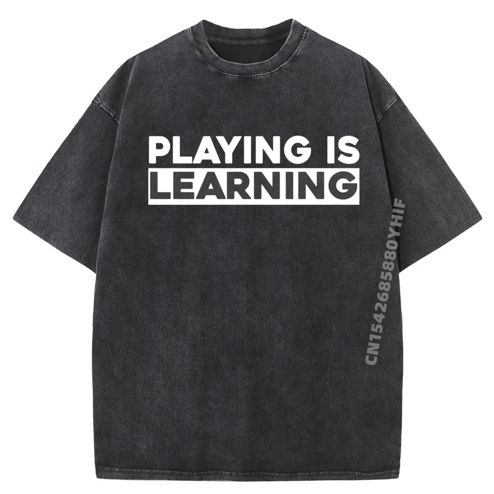 

Игра в обучение Ретро дошкольное образование Белая футболка с рисунком Harajuku Стираная одежда с принтом