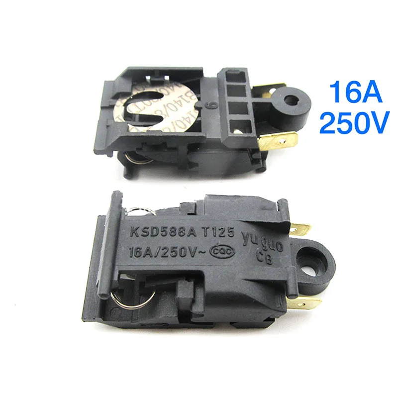 2pcs Black 13A/16A 250V Switch Electric Kettle Thermostat Switch Steam Medium Kitchen Parts Accessories