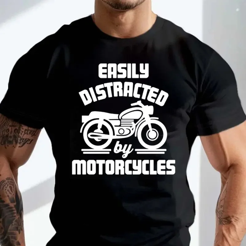 

Instant Message Easily Distracted By Motorcycles - Toddler & Youth Short Sleeve Graphic T-Shirt Cotton Casual T Shirt