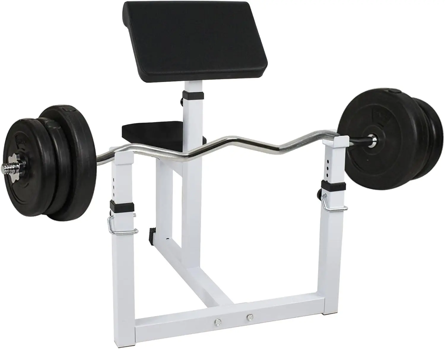 

Adjustable Arm Bicep Curl Bench Seated Strength Training Weight Bench Isolated Barbell Dumbbell Biceps Station for Home Gym 550