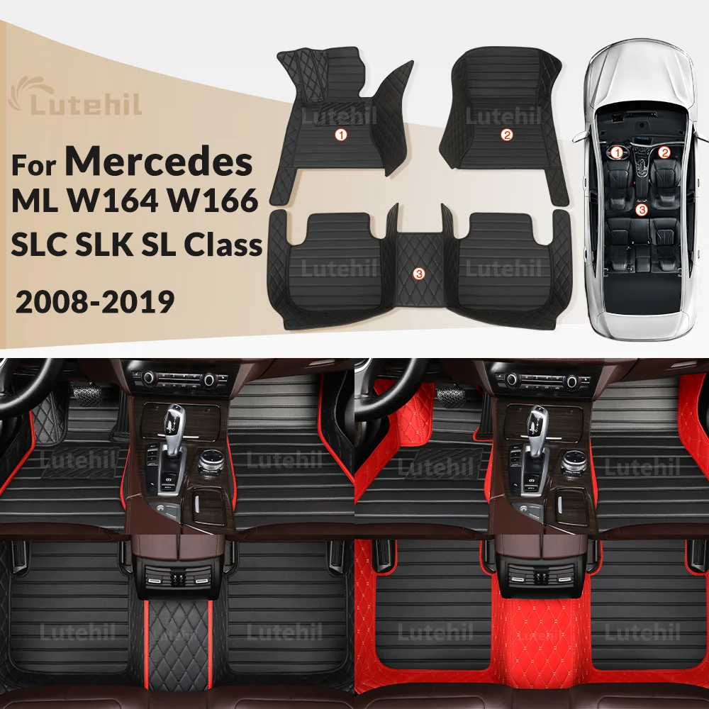 

For Mercedes Benz ML W164 W166 SLC SLK SL Class 2008-2019 Custom Car Floor Mat Automobile Carpet Cover Interior Accessories