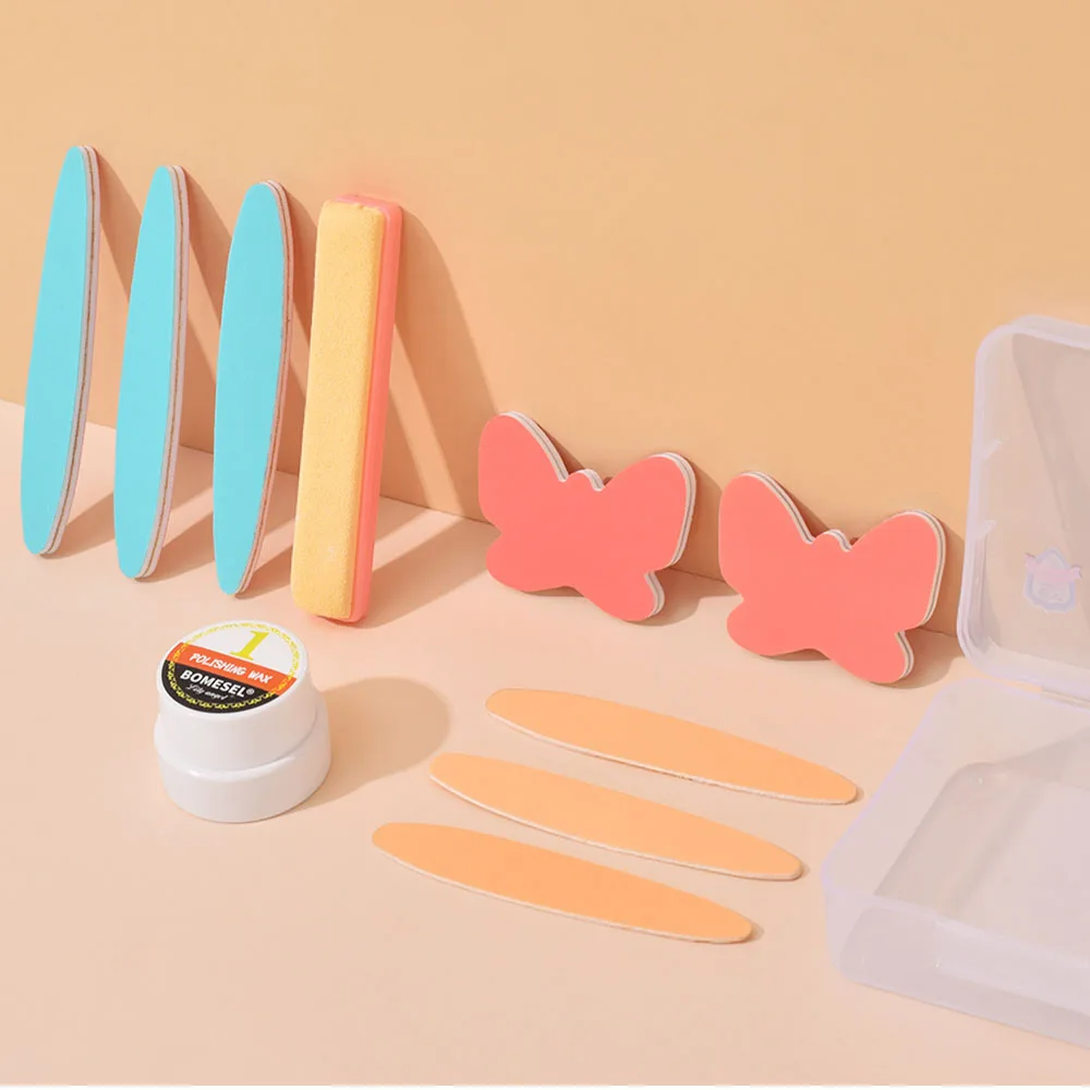 ขายร้อนเล็บขี้ผึ้งชุด DIY เล็บขัดขี้ผึ้งบัฟเฟอร์ชุดเครื่องมือ Professional ทนทานเล็บชุดสําหรับ Home & Salon ใช้