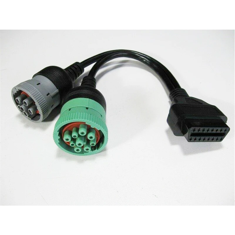 Cable adaptador OBDII J1708 o 9 pines J1939 a 16 pines OBD2, accesorio de alta resistencia para coche y camión