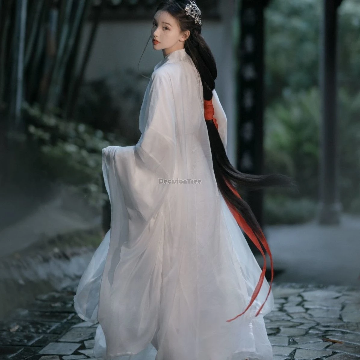 2024 chinese ancient wei jin dynasty hanfu set fairy gnetle temperament zen tea gauze dress suit women cosplay performance set