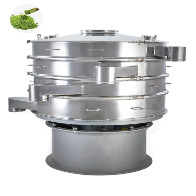 New Stainless Steel Vibrating Screen Machine Rotary Flour Sifter For Coffee Beans Powder Sieving Food Processing Motor