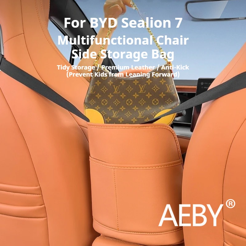 

AEBY For BYD Sealion 7 2024 Car Anti Slip Seat Gap Storage Bag , Waterproof Front Center Console Organizer with Multiple Pockets