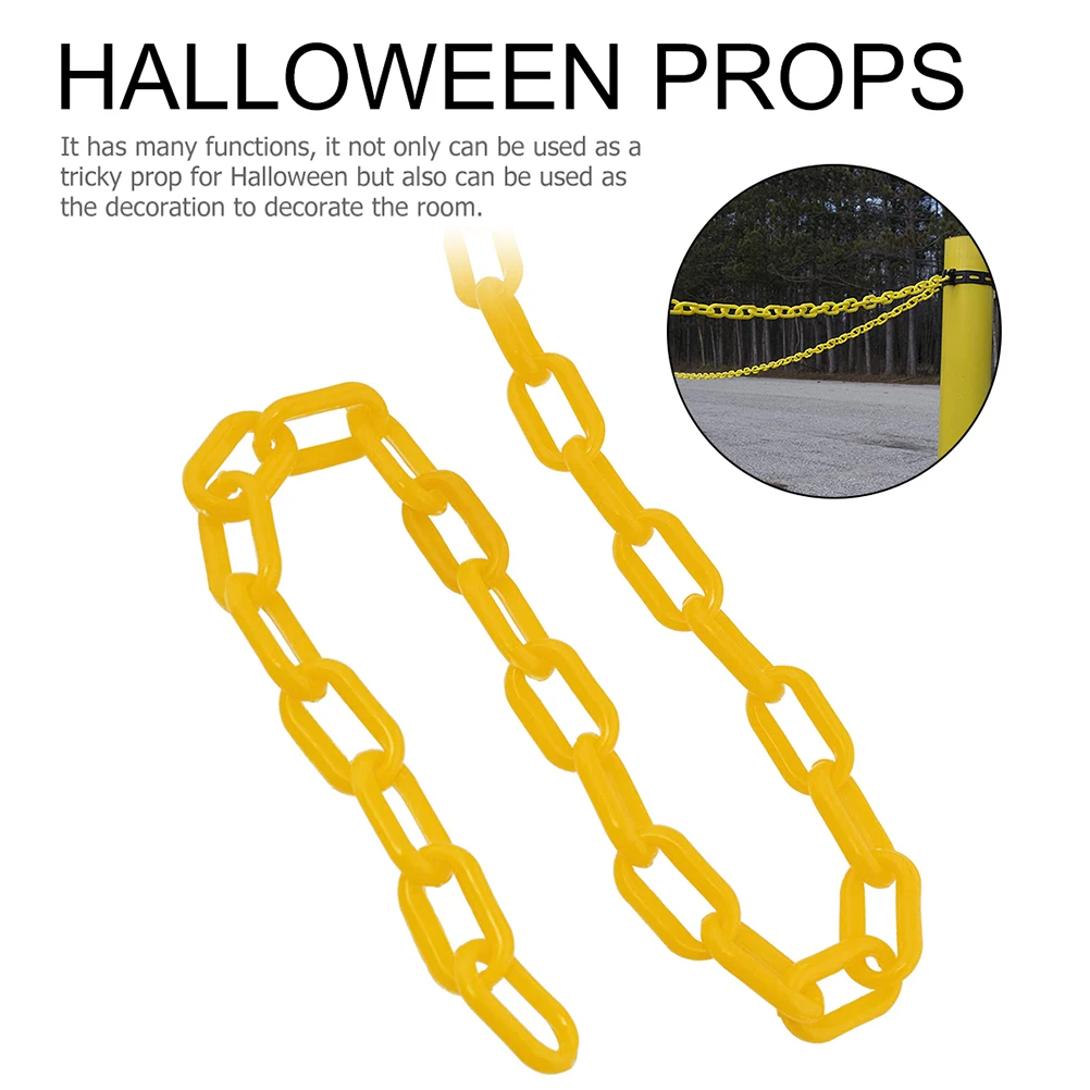 10M Yellow Plastic Links Crowd Control Barrier Waterproof Safety Chain For Outdoor Indoor Use Wedding Halloween Decoration