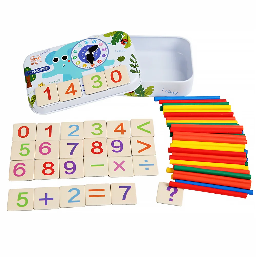 Varillas de conteo de matemáticas y aritmética para niños, juguetes, rompecabezas, educación de madera, juguete para niños pequeños