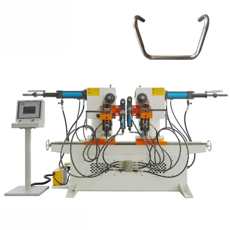Double head hydraulic pipe bending machine, semi-automatic pipe bending machine, computer controlled pipe bending