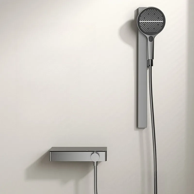 

Система душевого смесителя с регулируемым напором, настенный монтаж, смеситель для горячей и холодной воды, душевая лейка высокого давления, товары для дома и ванной комнаты