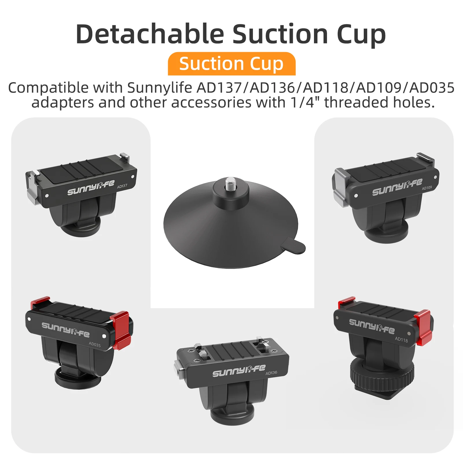 

Magnetic Quick-Release Ball Head Suction Cup Mount for DJI Osmo 360/Action 5 Pro/4/3