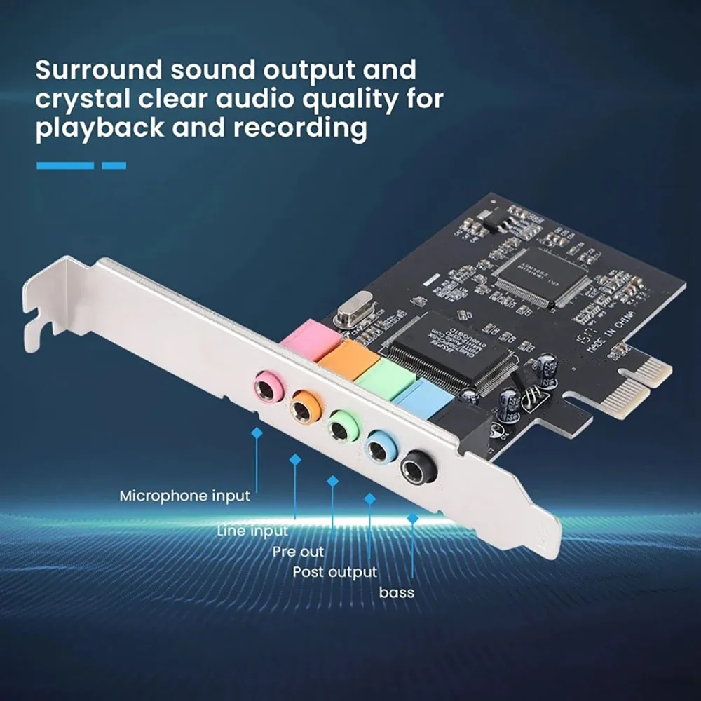 Aramox Scheda Audio 5.1 Canali PCIe – Chip CMI8738 Per Gaming E Home Theater