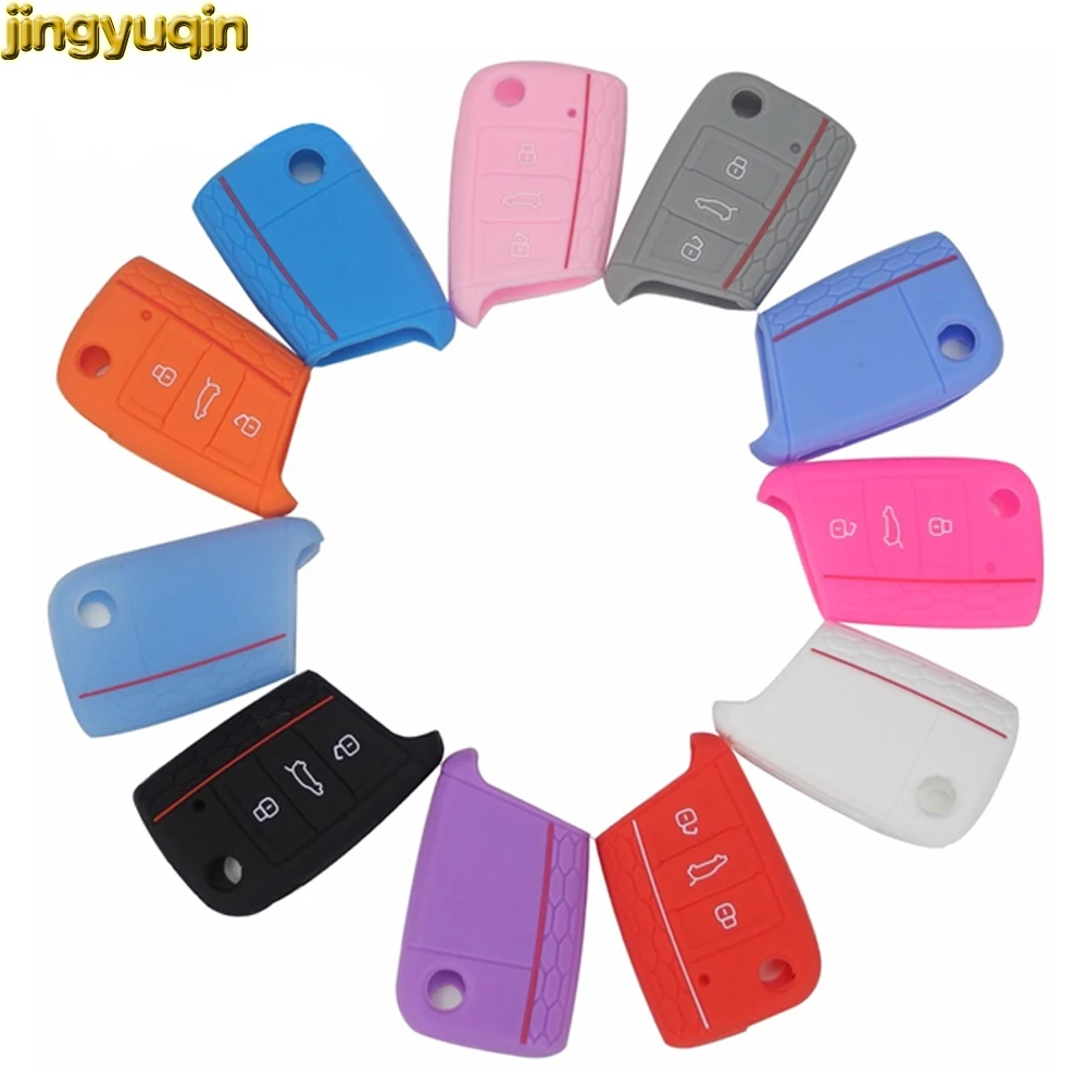 

Jingyuqin 10pcs Remote Key Case Cover For VW Polo Golf 7 mk7 Tiguan SKODA Octavia A7 Kodiaq SEAT Ateca Leon Ibiza 2015-2017