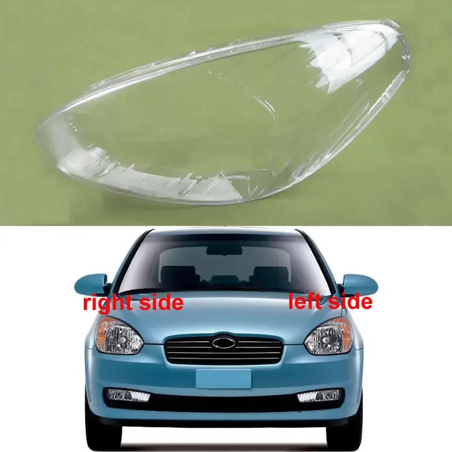 Dla Hyundai Accent 2006 2007 2008 2009 osłona reflektora Shell przezroczysty klosz soczewki reflektorów lampy maska pleksi