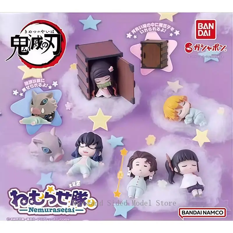 

Оригинальный Bandai Demon Slayer Gashapon Toys Sleep Squad Vol 1, Hashibira Inosuke Kamado Tanjirou Agatsuma Zenitsu, модель орнамента