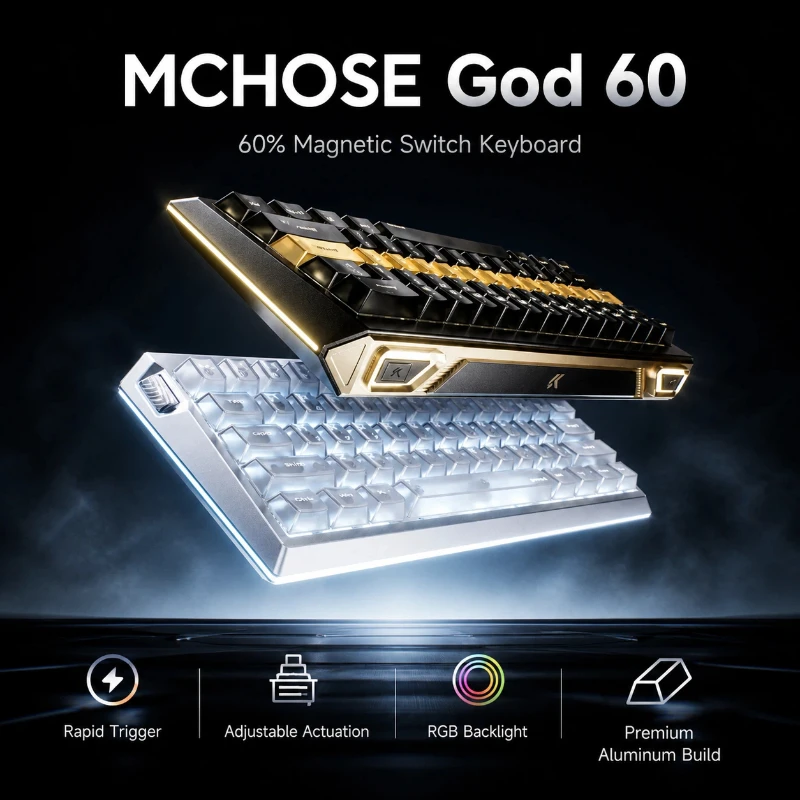MCHOSE God 60 x FANREN Animation Co‑branded 60% Magnetic Switch Keyboard Rapid Trigger RGB Aluminum Gaming Keyboard