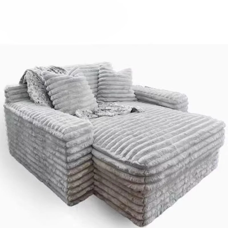 

Lazy Square Lounge Chair Sofa Set Deep Reclining Sofa Bed with Sponge Filling Removable Washable Bedroom Balcony Cover
