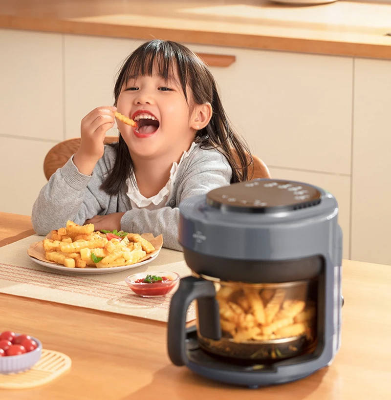 ญี่ปุ่นประเภท Visual Air Fryer ครัวเรือนเตาอบขนาดเล็กไม่มีผิวมันเครื่อง Fries ฝรั่งเศส Mini แบบบูรณาการ Multifunctional ไฟฟ้า