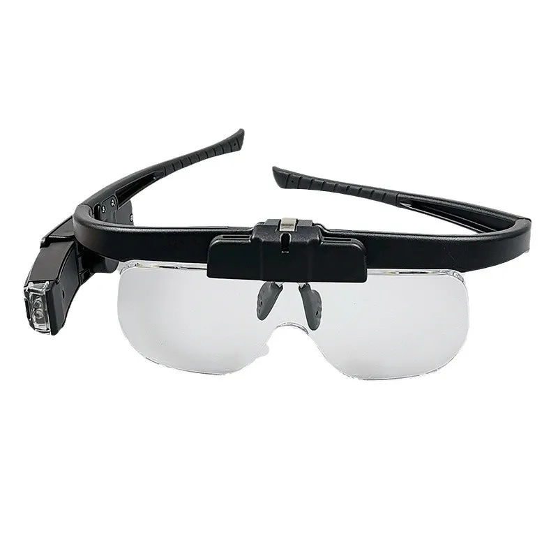 High Definition Head Mounted Glasses Magnifying Glass Overlay Lens LED Light Electronic Motherboard Inspection And Maintenance