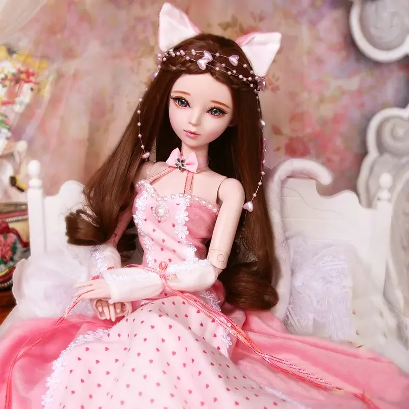 

60 см ручной работы Bjd 1/3 кукла полный набор ручная роспись принцесса кошка шарнирная модная кукла для девочек игрушки для девочек Рождественский подарок