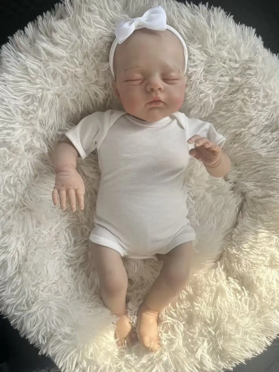 Muñeca Reborn de 19 pulgadas y 48CM, Irys durmiente, hecha a mano, realista, bebé recién nacido, tono de piel 3D con pelo pintado, muñecas reborn niñas