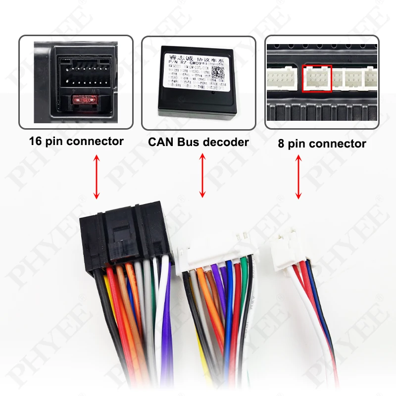 CAN Bus Wiring Harness Adapter, 16 Pin Connector Android Cable, for Chevrolet Cruze, Spark, Malibu, Onix, Aveo, Zafira, Insignia