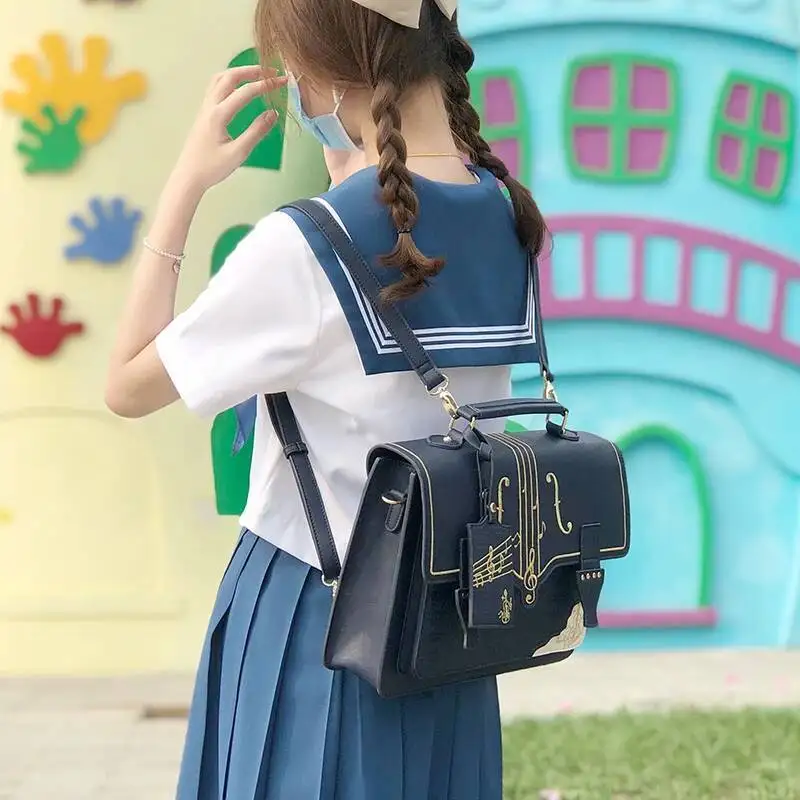 Bloom Kawaii Handbag Women Haruku Lolita Briefcase Backpack Jk Student Bag Japanese Shoulder Messenger Bags Y2k