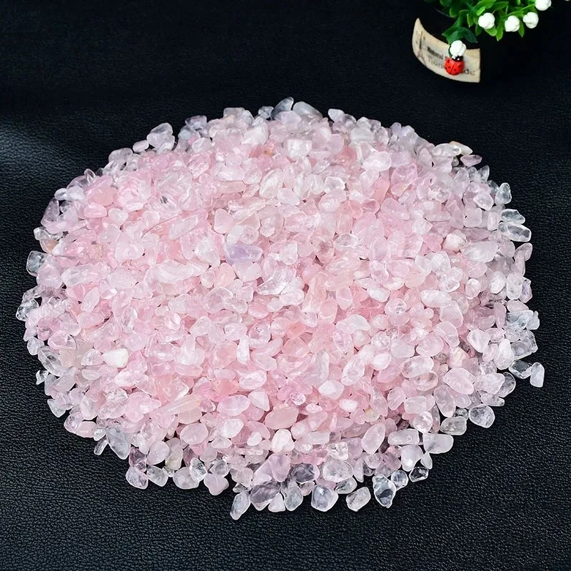 رقائق الصخور المصقولة المصقولة من الكوارتز الوردي، أحجار كريستال الكوارتز الوردي الطبيعي، حوض السمك غير المنتظم، الحصى، رمال الصخور #4