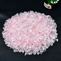 Rose Quartz Crystal Gravel Polished Rocks Chips, Natural Pink Quartz Crystal Stones Irregular Aquarium Pebbles Rock Sands 4